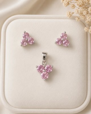 Conjunto Pendientes y Colgante Plata 925