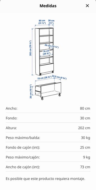 Librería Billy con cajón Ikea Blanca