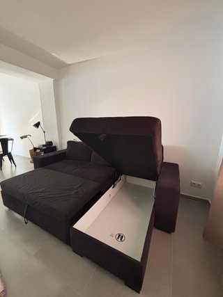 Sofá Cama Chaise Longue Negro