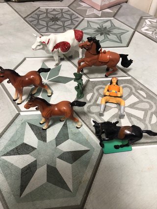 Lote Juguetes: Caballos, Vaca, Soldado, Indio