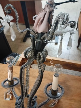 Lámpara de forja con cristales
