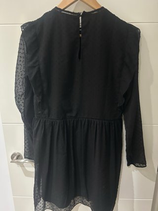 Vestito nero Zara ricamato taglia S