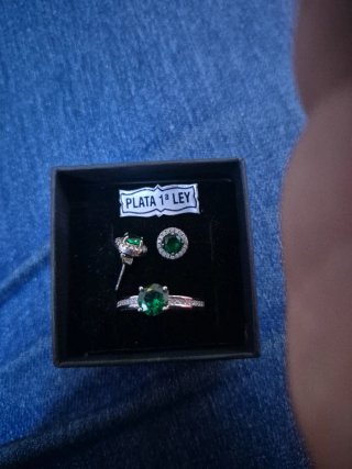 Conjunto Plata 1ª Ley: Anillo y Pendientes