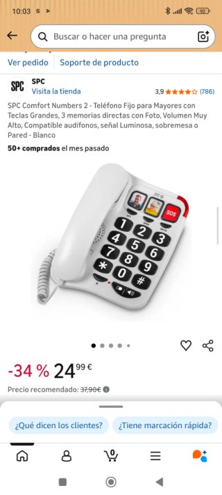 Teléfono SPC para Mayores + teléfono inalámbrico