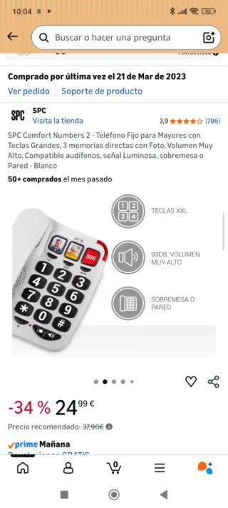Teléfono SPC para Mayores + teléfono inalámbrico