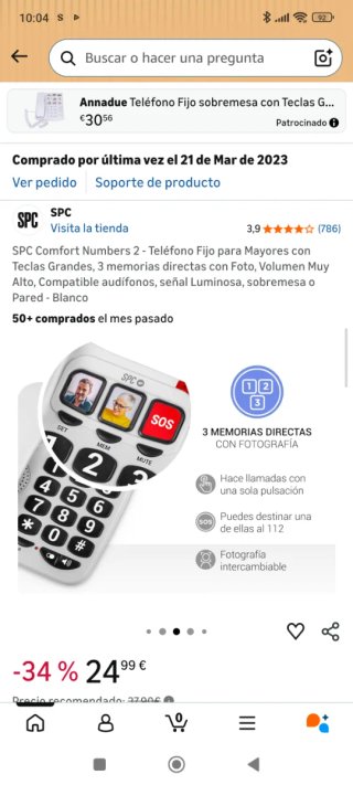 Teléfono SPC para Mayores + teléfono inalámbrico