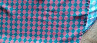 Blusa gasa rombos verde y granate