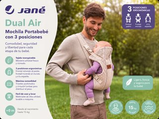 Mochila Portabebé Jané Dual Air 3 Posiciones