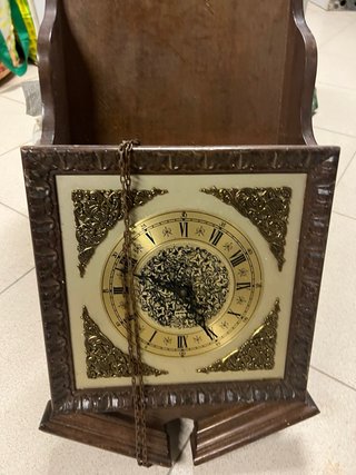 Reloj de pared antiguo madera y dorado