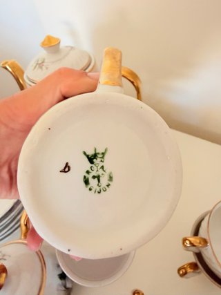 Vajilla de café Vintage Royal Sealy - Porcelana y