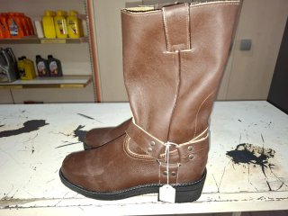 Botas Moto Piel Marrón Estilo Cruiser