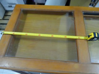 Vitrina expositora vintage madera y cristal