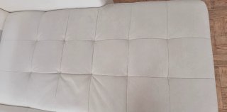 Sofá Cama Chaise Longue Piel Sintética Blanco
