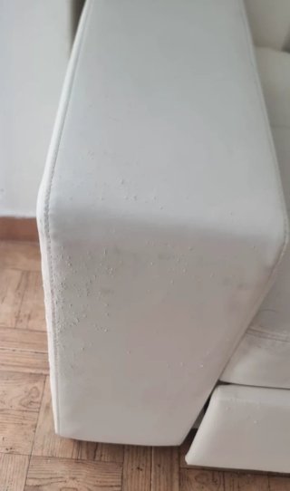 Sofá Cama Chaise Longue Piel Sintética Blanco