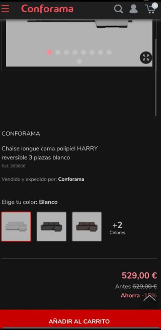 Sofá Cama Chaise Longue Piel Sintética Blanco