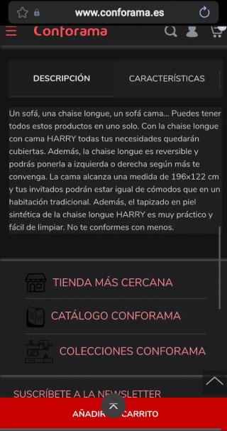 Sofá Cama Chaise Longue Piel Sintética Blanco