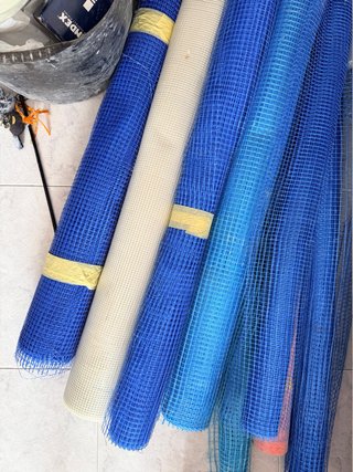 Malla revoco azul y malla para yeso