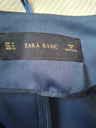 Traje Zara crepé azul marino