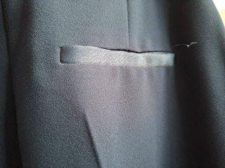 Traje Zara crepé azul marino