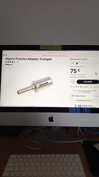 Adaptador para trompeta. Tocar sin presión