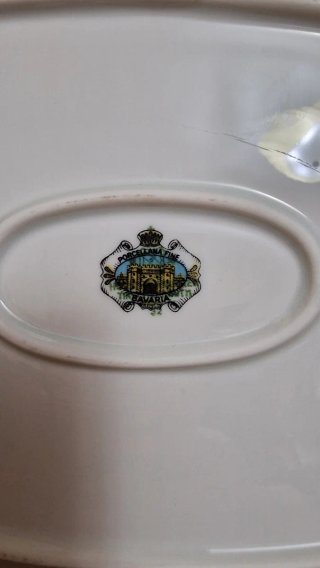 Vassoio vintage Bavaria con scena galante