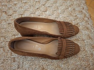 Zapatos tacón piel camel T41