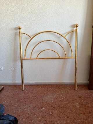 Cabezal cama dorado metal 90cm