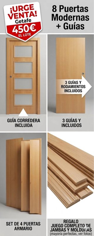 Lote 8 Puertas Modernas + Guías Getafe