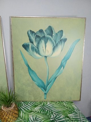 Pack 2 cuadros tulipanes marco madera