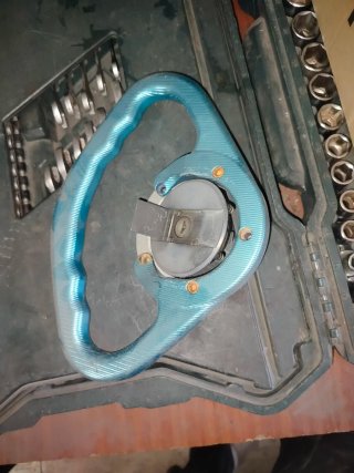 Asa depósito moto azul