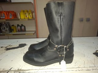 Botas Moto Piel Negra Custom/Cruiser