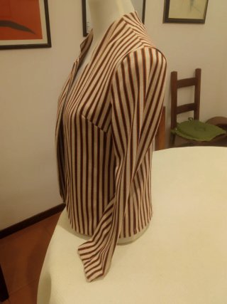 Blazer donna fantasia righe misto cotone M