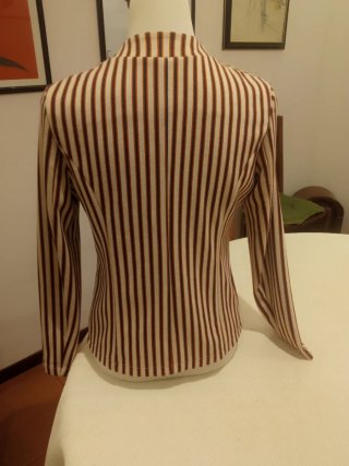 Blazer donna fantasia righe misto cotone M