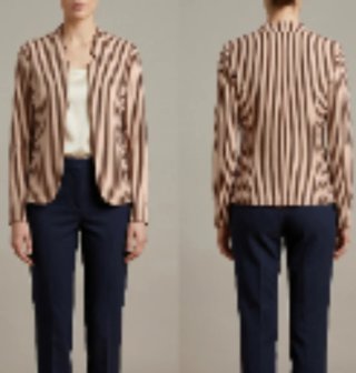 Blazer donna fantasia righe misto cotone M