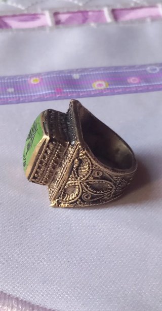 Anello sigillo afghano vintage misura 17,5