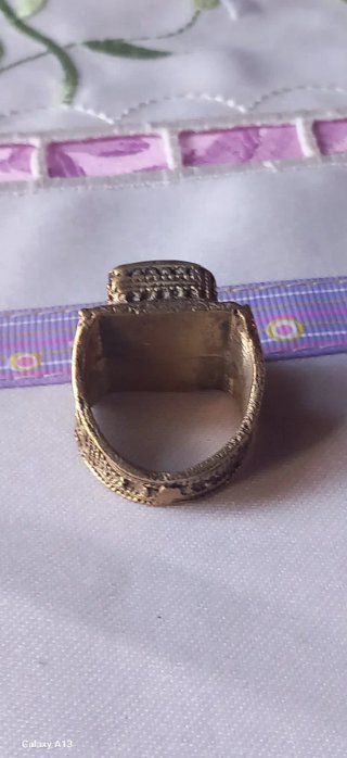 Anello sigillo afghano vintage misura 17,5