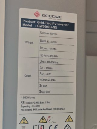 Inversor Solar GOODWE GW6000 Monofásico