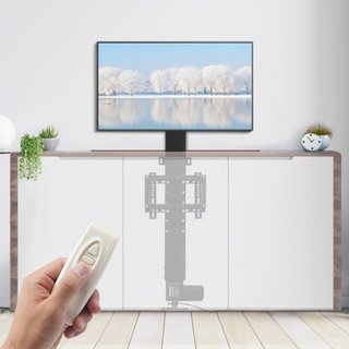 Elevador de TV motorizado Longitud de carrera 50.8 cm Soporte de TV motorizado compatible con TV de 71.1–81.3 cm Elevador con control remoto Altura ajustable Capacidad de carga 59.9 kg Control rem...