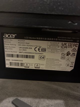 Monitor Acer 100Hz Nuovo