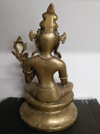 Escultura de bronce budista sentada