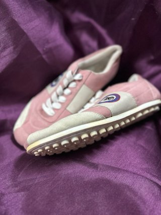 Zapatillas casuales cómodas rosa y beige