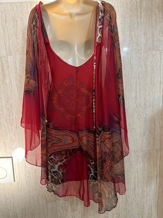 Abito Etnico/Boho con Mantella Integrata Taglia M