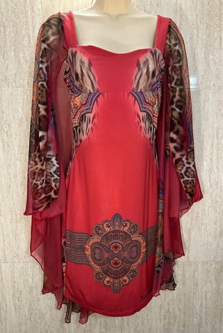 Abito Etnico/Boho con Mantella Integrata Taglia M