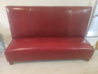 Sofá Vintage Piel Sintética Rojo