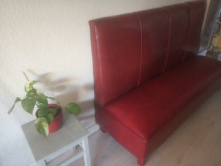 Sofá Vintage Piel Sintética Rojo