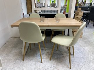 Mesa comedor extensible madera + 4 sillas