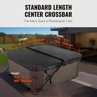 Alzata per terrazza idromassaggio, alzata per terrazza spa, altezza 31,5" - 41,3 "larghezza 53" - 92,5" regolabile, installato nella parte inferiore di un lato, adatto a vasche da bagno di varie dimensioni...