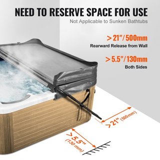 Alzata per terrazza idromassaggio, alzata per terrazza spa, altezza 31,5" - 41,3 "larghezza 53" - 92,5" regolabile, installato nella parte inferiore di un lato, adatto a vasche da bagno di varie dimensioni...