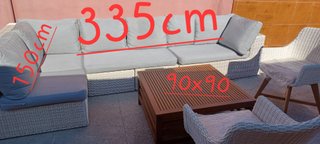 Conjunto Muebles Terraza Ratán y Madera