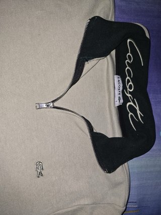 Jersey Beige Lacoste Media Cremallera